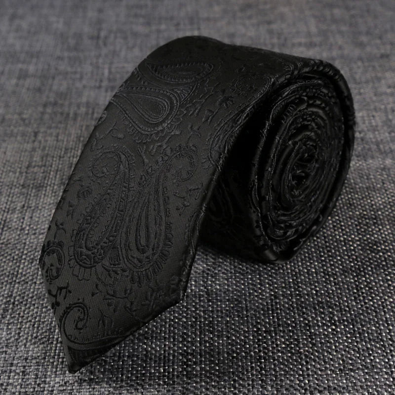 New Skinny 6CM Mens Necktie Slim Narrow Ties For Man Plaids Striped Paisley Jacquard Cravat Business Party Corbatas Neck Tie