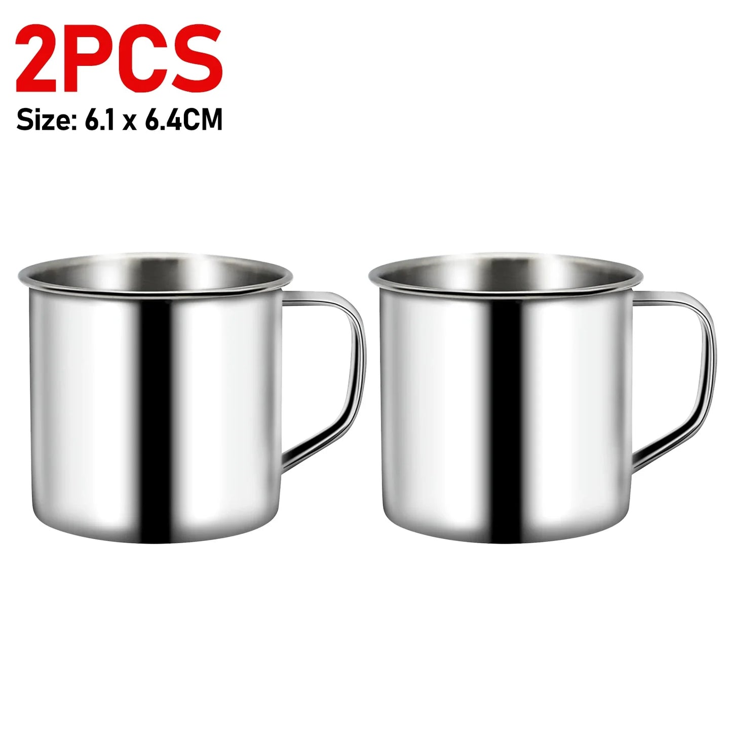 Stainless Steel Coffee Mugs Insulated Coffee & Tea Cup with Handles Shatterproof 200mL Metal Cup Mug Kitchen Accessories