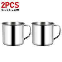 Stainless Steel Coffee Mugs Insulated Coffee & Tea Cup with Handles Shatterproof 200mL Metal Cup Mug Kitchen Accessories