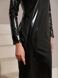 Women Sexy Plus Size PU Dresses Faux Leather Dress Hot Sell