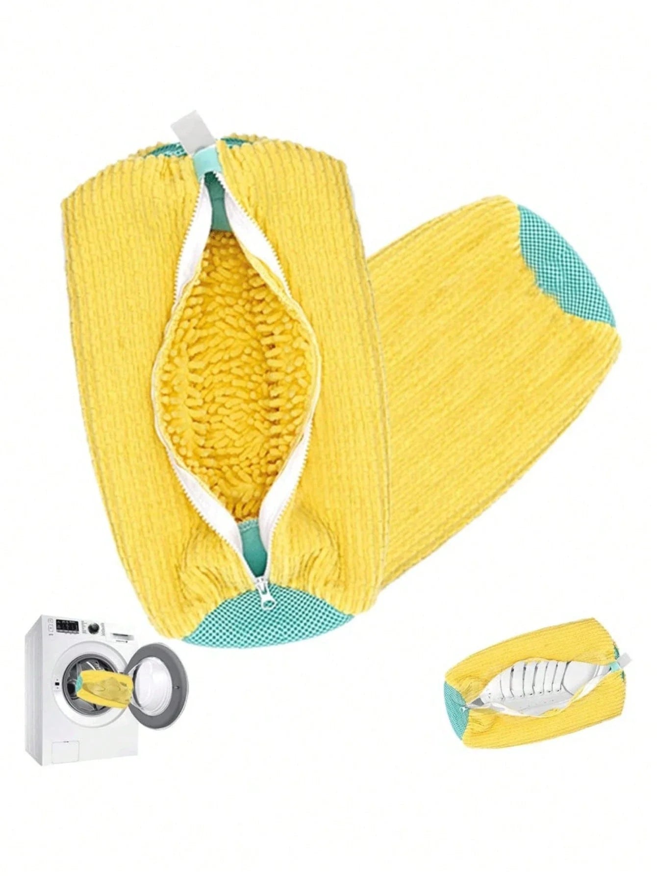 Machine Washable Shoe Washing & Drying Bag with Soft Fiber - Durable Polyester Laundry Protector for Shoes Adjustable Strap