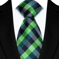 Luxury 8CM Mens Ties Plaid Checks Stripes Classic Business Necktie Jacquard Woven Neck ties For Men Groom Wedding Party Neckwear