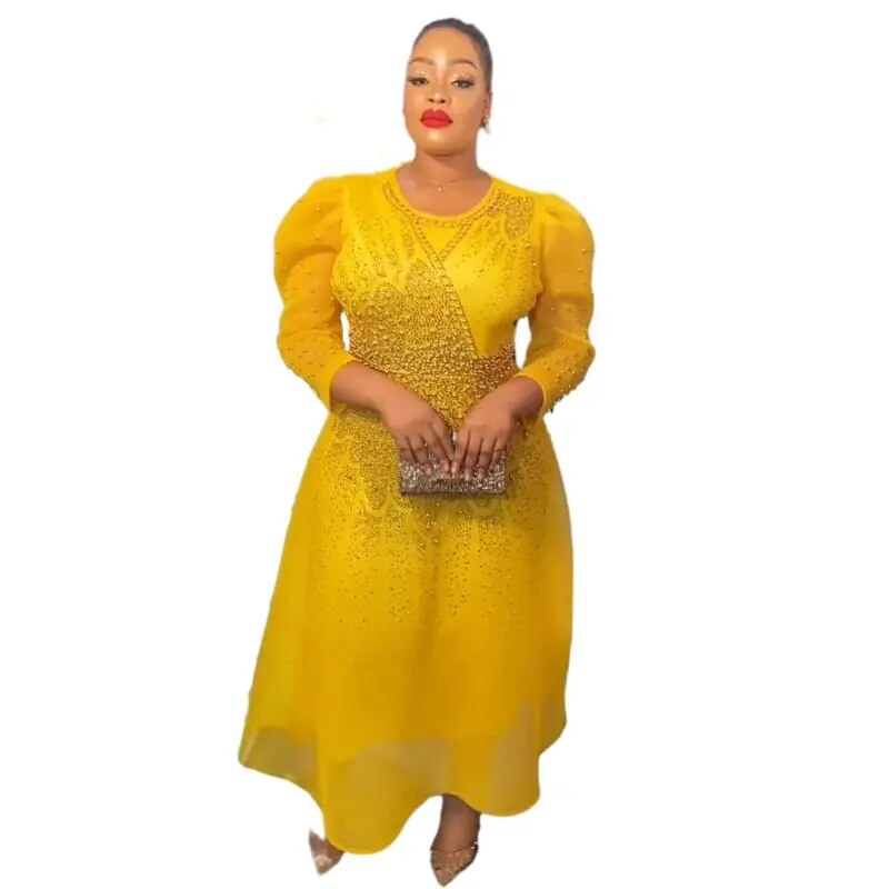 2023 Plus Size African Party Wedding Dresses for Women Dashiki Evening Gown Elegant Christmas Dress Outfit Robe Africa Clothes