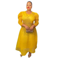 2023 Plus Size African Party Wedding Dresses for Women Dashiki Evening Gown Elegant Christmas Dress Outfit Robe Africa Clothes