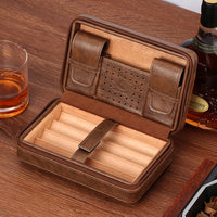 GALINER Charuto Cedar Wood Cigar Humidor Box Travel Cigar Case Storage 4 Cigars Box Humidor Humidifier For Sigar