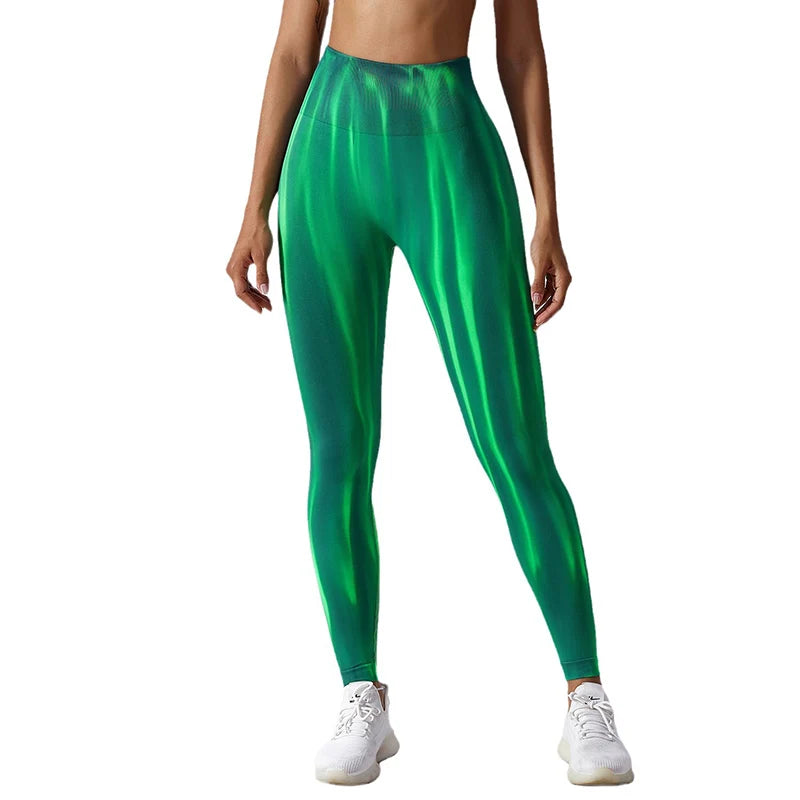 Scrunch Butt Lifting Seamless Leggings for Women Tie Dye High Waist Booty Aurora Yoga Workout Gym Pants Ruched Tights