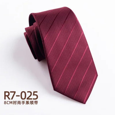 Men's Fashion Silk Tie 8cm Striped Novelty Necktie Blue Green Orange Color Ties For Men Floral Party Ties Wedding Business Gift
