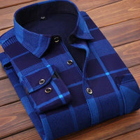 2025 Men's Autumn Winter Casual Long Sleeve Plaid Shirt Thick Warm Men's Casual High Quality Soft Large Size Warm Shirt Tops 4XL