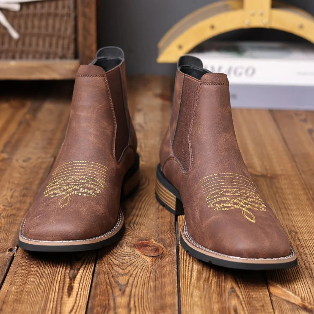 Boots for Men Chelsea Boots Embroidered Mens Boots Man Shoes Vintage Boot