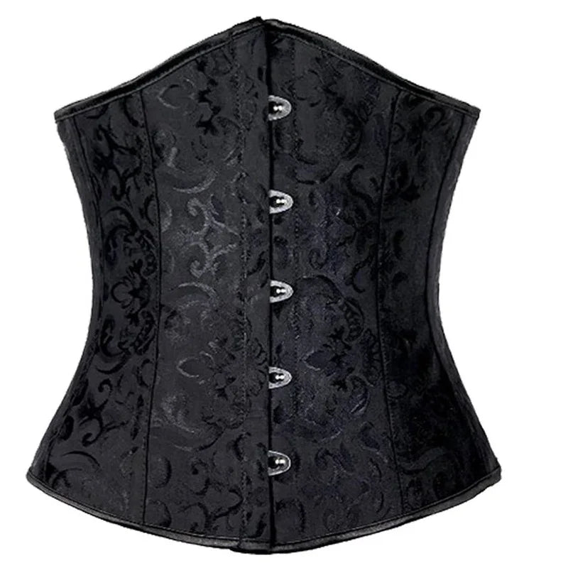 Pink Corset Underbust Top Wome Plus Size Waist Cincher Sexy Gothic Corpete Corselet Fashion Black White Red Blue Rose