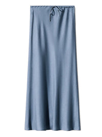 Long Satin Skirts Women Dark Green Luxury Spring Summer Maxi Straight Black Skirt Long Shining Satin Skirt Maxi Brown Ladies