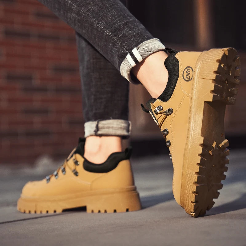 Men's Fashion Casual Autumn Winter Work Boots Outdoor Utility Trendy Shoes Comfortable Men's Footwear