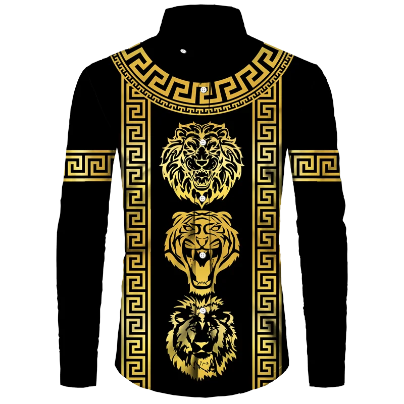 Men's Long Sleeved Button Up Shirt Autumn Comfortable Lapel Shirt Retro Ethnic Style Mens Long Sleeved Trend Street Men Clothing