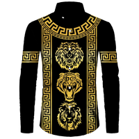 Men's Long Sleeved Button Up Shirt Autumn Comfortable Lapel Shirt Retro Ethnic Style Mens Long Sleeved Trend Street Men Clothing