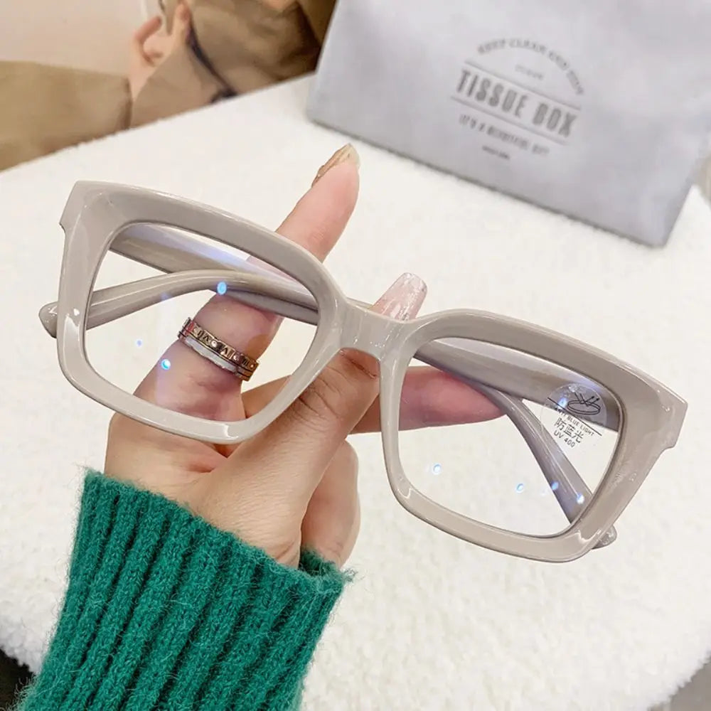 2024 Oversized Square Glasses Anti Blue Light Glasses Large Frame Myopia Glasses Flat Light Glasses Transparent Eyeglasses