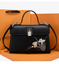 Ladies' one shoulder cross body bag soft new handbag new color contrasting embroidered cross body handbag