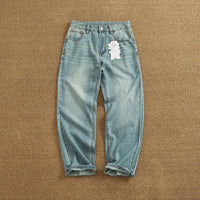 Jeans men's spring and summer thin loose straight tube drop wide leg long pants