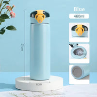 320/460ML Kids Stainless Steel Thermal Bottle Portable Kids Straw Mug Cold and Hot Thermal Thermos Student Water Bottle