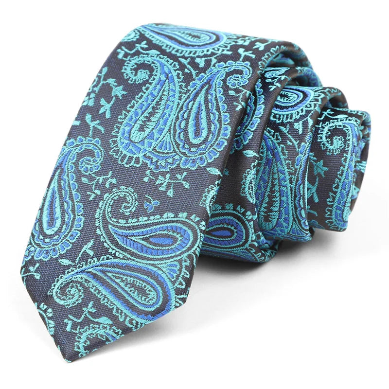 Luxury Skinny 6CM Mens Necktie Ties For Man Striped Plaid Floral Solid Jacquard Ascot Business Party Neck Tie Accssories