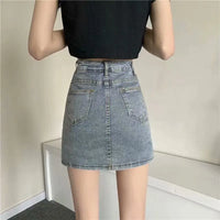 Feynzz Fashion New Summer Women High Waist Button Wigh Leg Jeans Shorts Casual Female Loose Fit Blue Denim Shorts