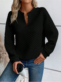 Women Sweatshirt 2025 Spring Autumn Latest Fashion Solid Color Deep V-Neck Pullover Long Sleeved Casual Hoodie Loose Sporty Top