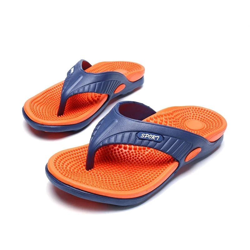 YRZL Men's Flip Flops Massage Granule Men Slippers Comfortable Beach Sandals Men Casual Shoes House Flip Flops Bathroom Shoes