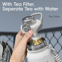 One Button Open Water Bottle with Lifting Rope, Large Capacity Stainless Steel Thermos Bottle,Outdoor Sport Vacuum Flasks