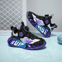A pair of children's four-season leather basketball shoes, soft and comfortable multi-color sneakers, sizes 31-40，KT-NB-2507