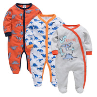 KAVKAS 1/2/3 Pcs Baby Boys Rompers Cartoon Print Overalls Cotton Infant Clothing Kids Jumpsuit Newborn Pajimas 0-3 Months