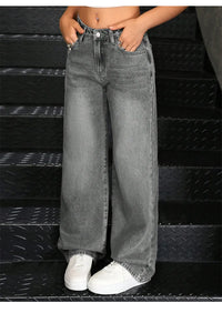 Elastic denim jeans 2025 new fashion low waist loose and trendy women's jeans