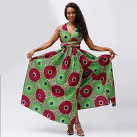 African Dresses For Women Elegant Maxi Dress DIY Sleeve Nigerian Traditional Clothing Ankara Print For Ladies Evening Party