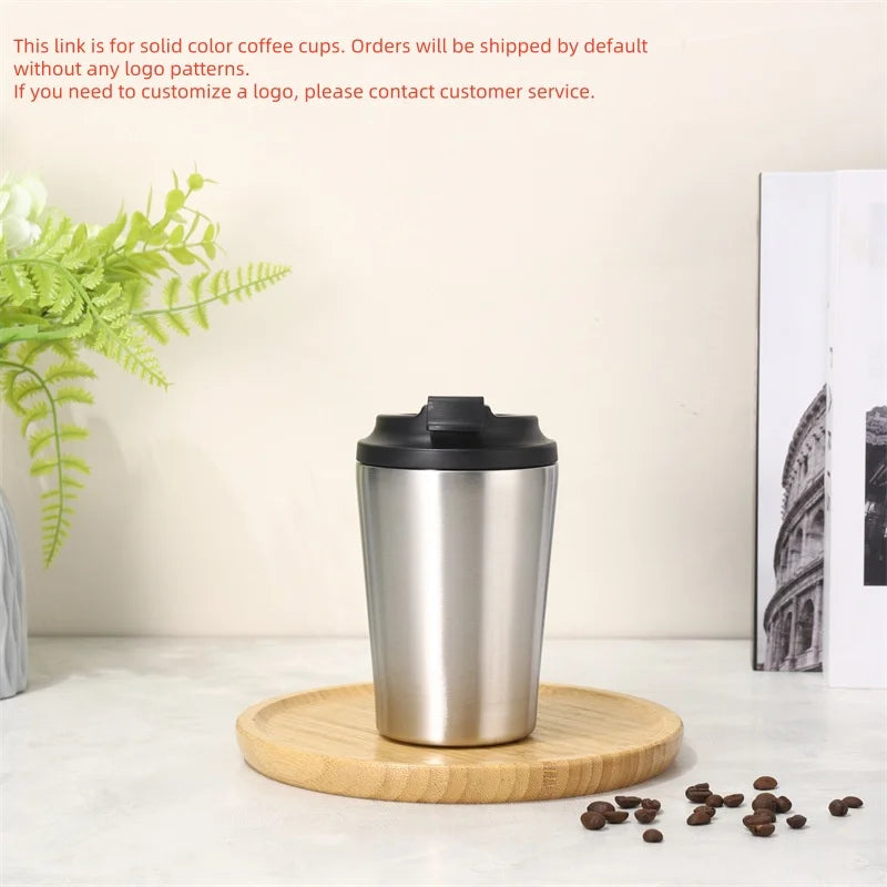 Insulated cup stainless steel coffee cup, vacuum bottle, insulated water hot and cold juice ice drink leak proof cup Customizabl