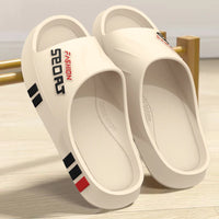 Men's Summer Thong Slippers Thick Bottom Anti-Slip Deodorant EVA Wear-Resistant Breathable Slip-On Sandals