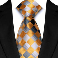 Luxury 8CM Mens Ties Plaid Checks Stripes Classic Business Necktie Jacquard Woven Neck ties For Men Groom Wedding Party Neckwear
