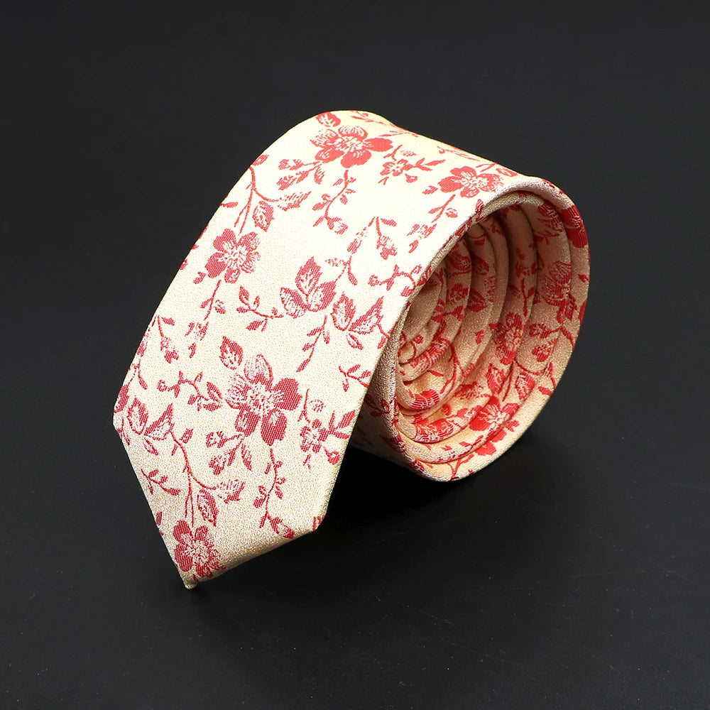 26 Styles Men's Jacquard Novelty Ties Skinny Floral Paisley Striped  Necktie Business Narrow Suit Shirt Daily Wear Accessories