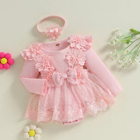 Little Princess Birthday Party Dress Embroidery Flower Lace Tutu Romper Dress Infant Baby Girl Clothes Outfits