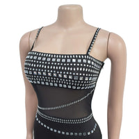 Fashion Women's Hot Diamond Mesh Dresses Summer New Sexy Transparent Lace Party Elegant Female Maxi Dress 2025