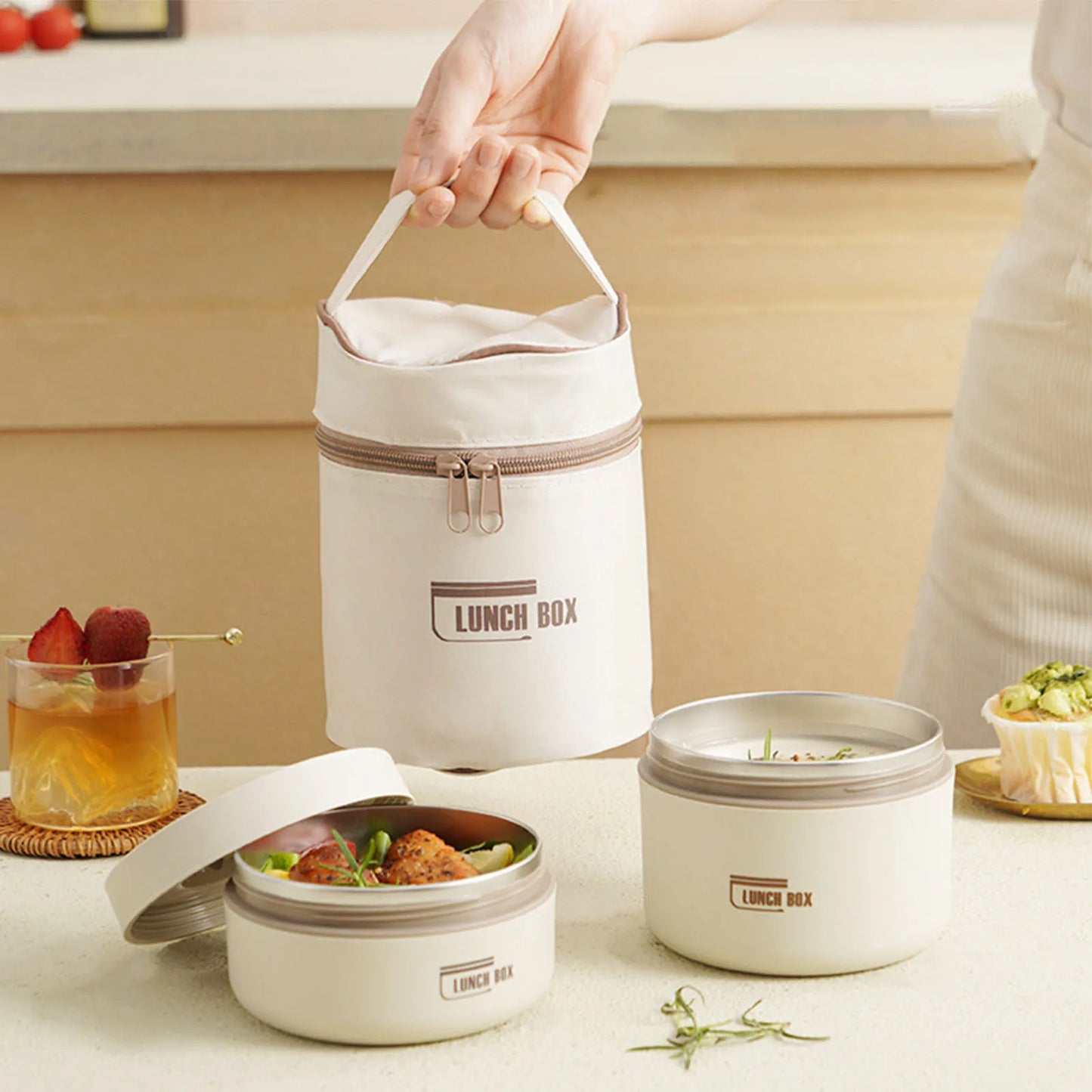 Stainless Steel Vacuum Thermal Lunch Box Insulated Lunch Bag Food Warmer Soup Cup Thermos Containers lunch box for kids tupper