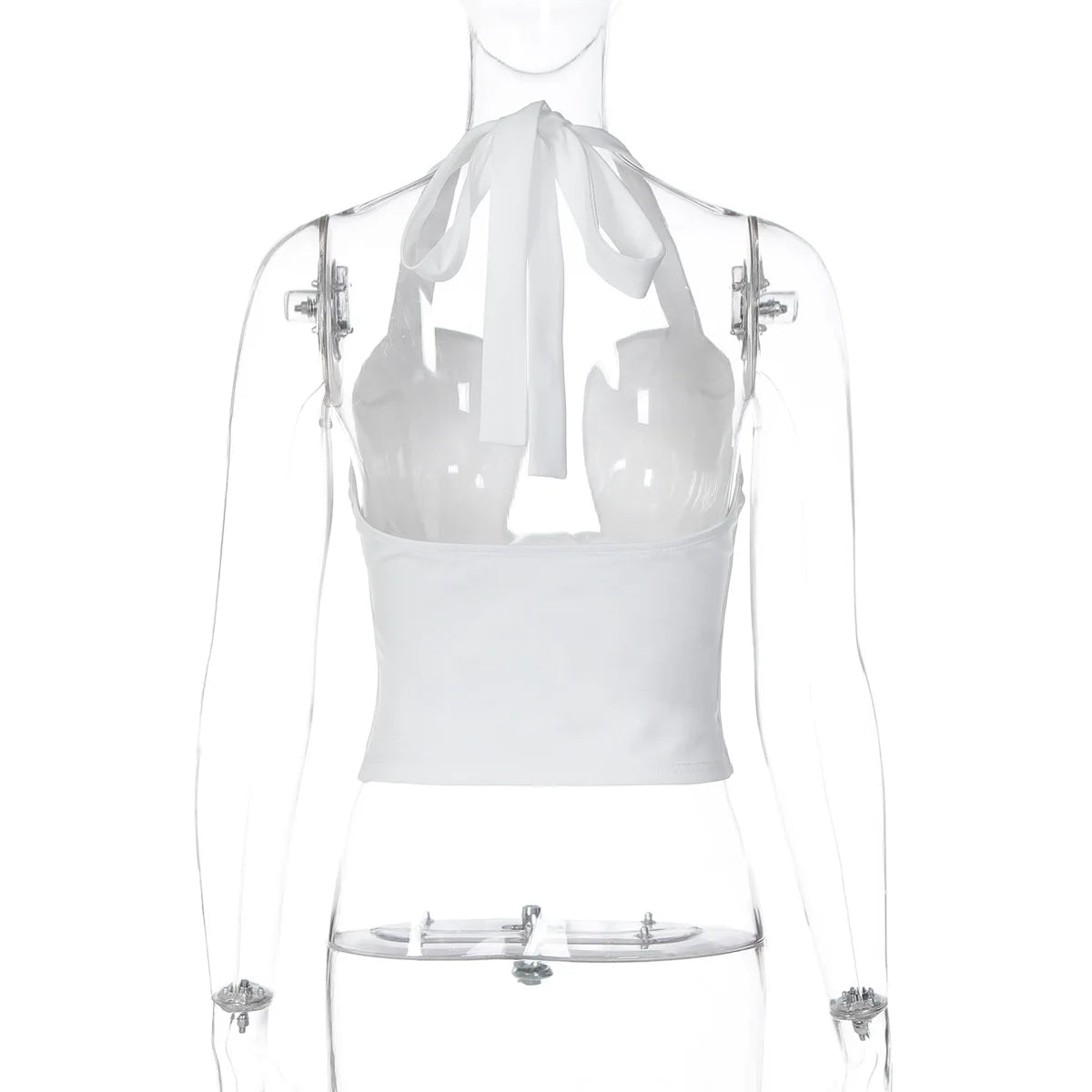 Sexy Steel Ring Type Wrapped Chest Hollow Out Tank Top Women Backless Bare Midriff Halter Crop Tops Tube Top Cropped Vest