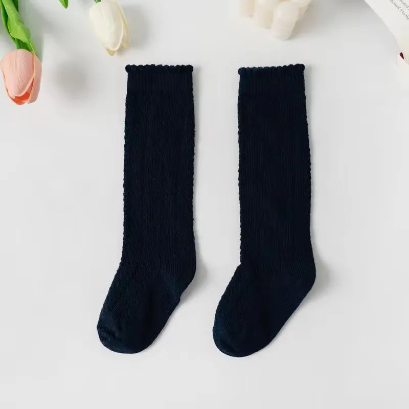 Baby Girls Socks Summer Kids Long Sock Toddlers Knee High Mesh Thin Socks Hollow Out Soft Cotton Infant Socken For 0-7 Years