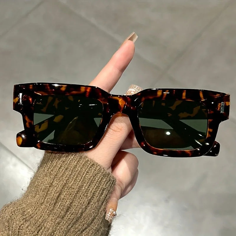 Luxurious Rectangle Sunglasses Women Men Fashion Brand Designer Casual Sun Glasses Female Male Plastic Outdoor Eyewear