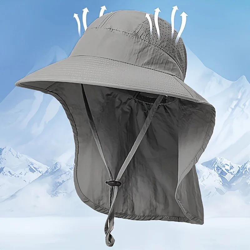 Women UPF50+ Sun Hat Neck Cover Wide Brim UV Protection Outdoor Hiking Fishing Beach Bucket Hat Cycling hat Fishing hat