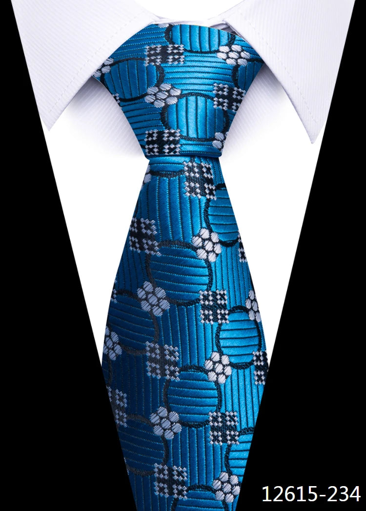 Newest Style 8 cm Necktie Man Blue Golden Striped Wedding Accessories Performance Tie Men Necktie Gravatas Fit Business