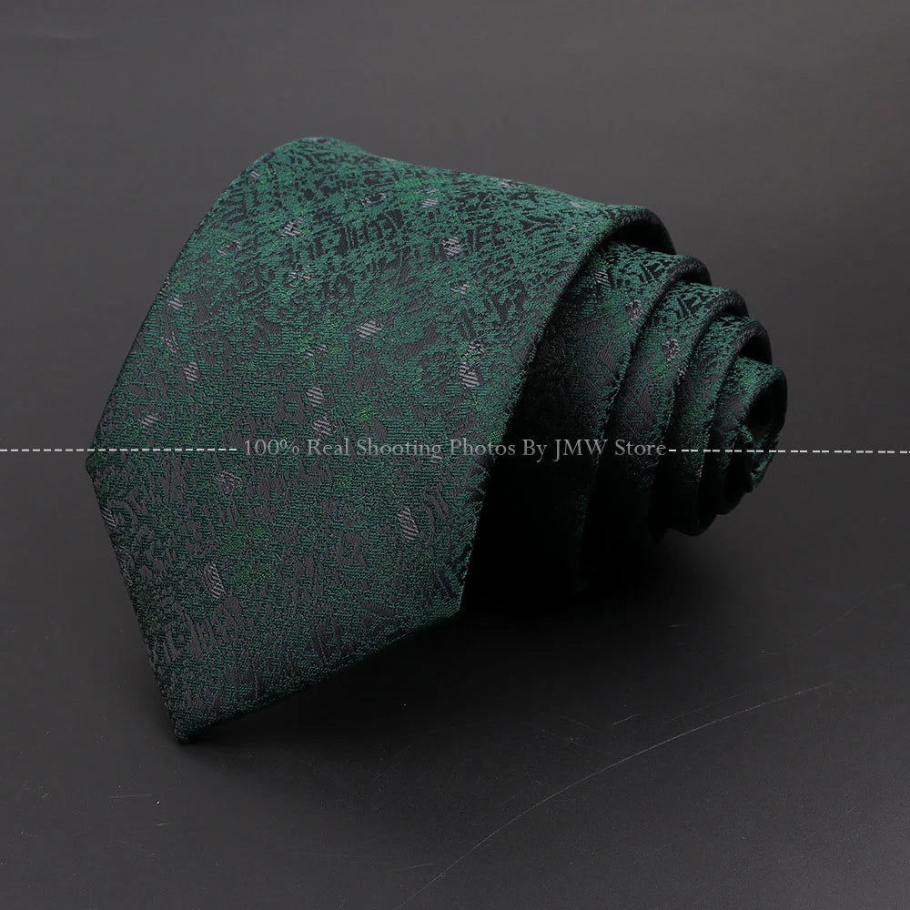 New Design Wedding Men Tie Green Solid Striped Paisley Flower Neckties Men Business Dropshipping Groom Collar Accessories Gift