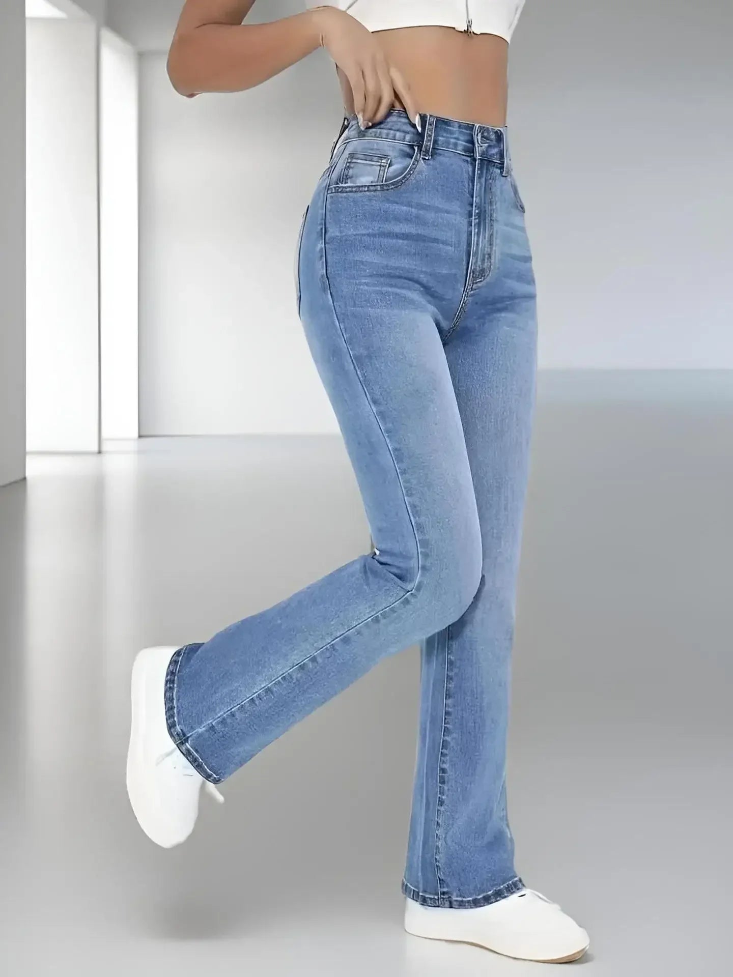 High Quality New Women's Hot Jeans Slimming European American Style Casual Versatile High Waist Washed Denim Trousers For Women