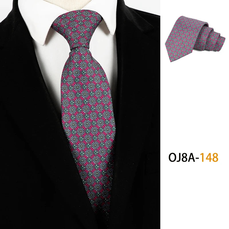 Fashion 8CM Mens Necktie Print Patterns Classic Neck Ties For Man Groom  Handfeel Polyester Necktie Business Wedding Accessories