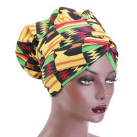 African Print Satin Bonnet With Long Ribbon Wrap Double Layer Headwrap Ankara Pattern Women Hair Cover Large Size Hair Wrap Cap