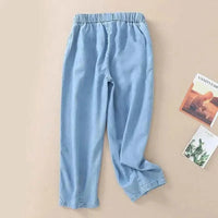 High waisted Jeans For women Summer 2025 New Elastic waisted Loose Washed harem Pants Female Thin Casual Denim Pants With pocket