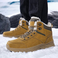 Brand Winter Men's Boots Warm Men's Snow Boots High Quality Leather Waterproof Men Sneakers Outdoor Men Hiking Boots Work Shoes