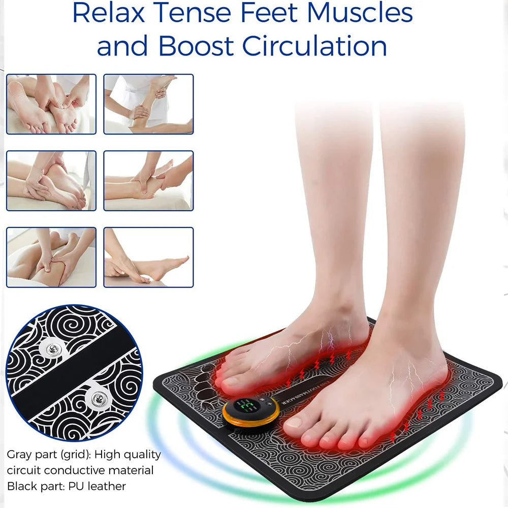 EMS Massage foot pad Pulse Therapy Micro Current foot Massager to Alleviate Fatigue USB Charging Model